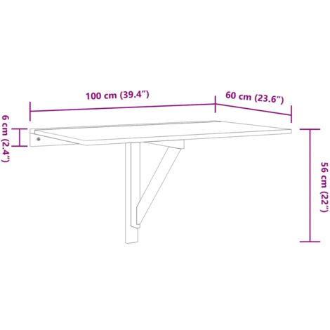 Folding Wall Table Grey Sonoma 100x60x56 cm Engineered Wood vidaXL
