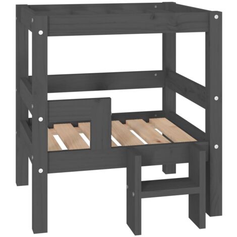 Dog Bed Grey 55.5x53.5x60 cm Solid Wood Pine vidaXL