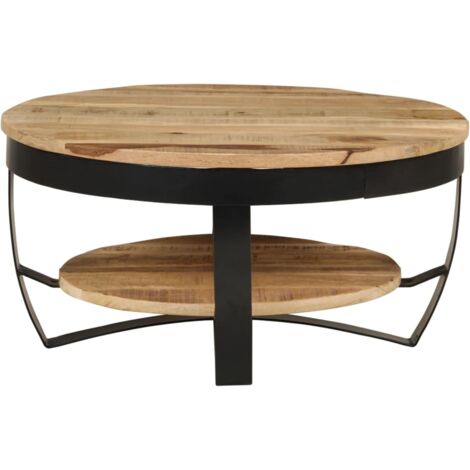 Coffee Table Solid Rough Mango Wood 65x32 cm vidaXL
