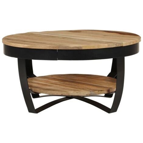 Coffee Table Solid Rough Mango Wood 65x32 cm vidaXL