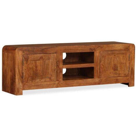 TV Cabinet Solid Wood with Honey Finish 120x30x40 cm vidaXL (1/5)