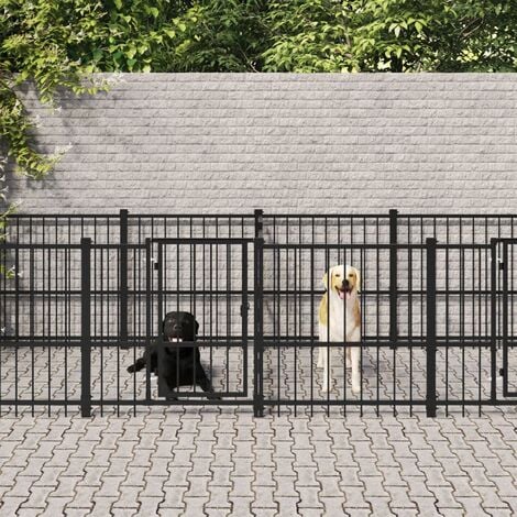 Outdoor Dog Kennel Steel 7.51 m² vidaXL