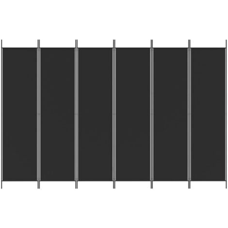 6-Panel Room Divider Black 300x200 cm Fabric vidaXL