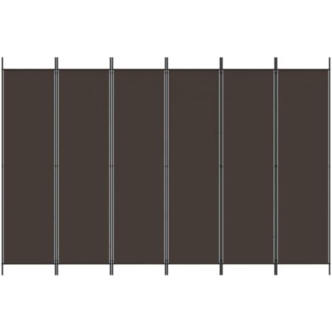 6-Panel Room Divider Brown 300x200 cm Fabric vidaXL