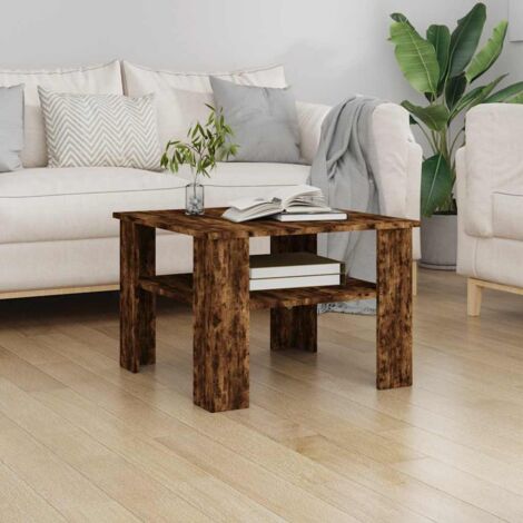 Coffee Table Smoked Oak 60x60x42 cm Engineered Wood vidaXL