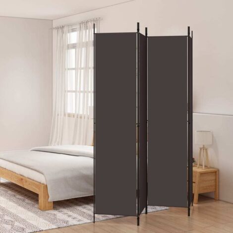 4-Panel Room Divider Brown 200x220 cm Fabric vidaXL