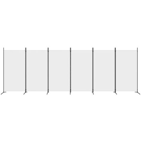6-Panel Room Divider White 520x180 cm Fabric vidaXL