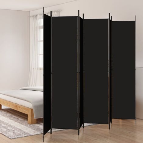 6-Panel Room Divider Black 300x220 cm Fabric vidaXL