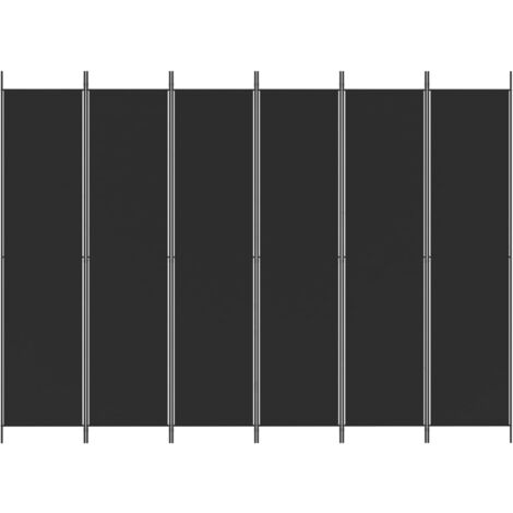 6-Panel Room Divider Black 300x220 cm Fabric vidaXL