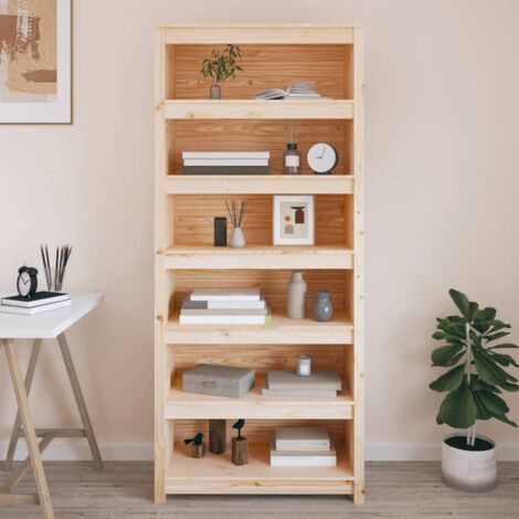 Book Cabinet 80x35x183 cm Solid Wood Pine vidaXL