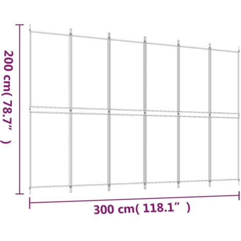6-Panel Room Divider Brown 300x200 cm Fabric vidaXL