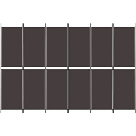 6-Panel Room Divider Brown 300x200 cm Fabric vidaXL