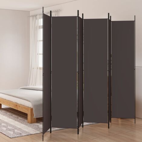 6-Panel Room Divider Brown 300x220 cm Fabric vidaXL
