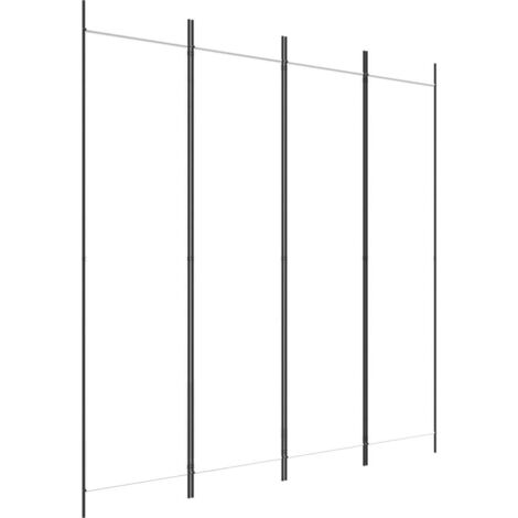 4-Panel Room Divider White 200x200 cm Fabric vidaXL