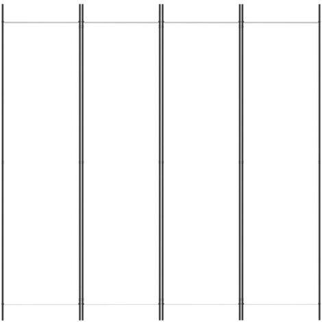 4-Panel Room Divider White 200x200 cm Fabric vidaXL