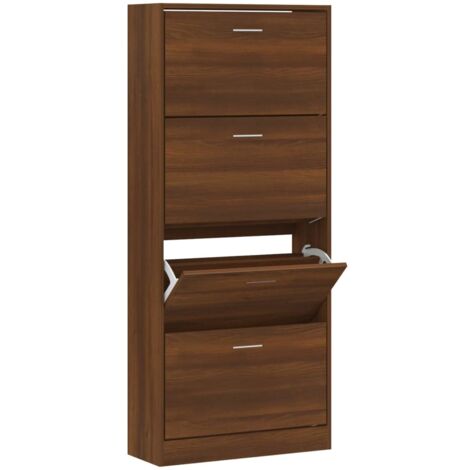 Shoe Cabinet Brown Oak 63x24x147 cm Engineered Wood vidaXL