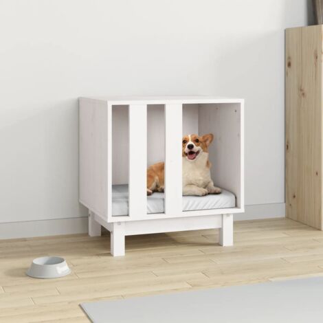 Dog House White 50x40x52 cm Solid Wood Pine vidaXL