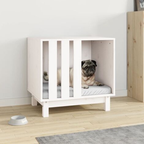 Dog House White 60x45x57 cm Solid Wood Pine vidaXL