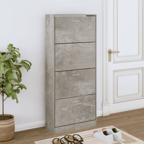 Shoe Cabinet Concrete Grey 63x24x147 cm Engineered Wood vidaXL (1/5)