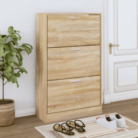 Shoe Cabinet Sonoma Oak 63x24x103 cm Engineered Wood vidaXL