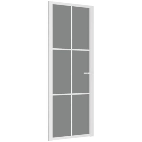 Interior Door 76x201.5 cm White ESG Glass and Aluminium vidaXL
