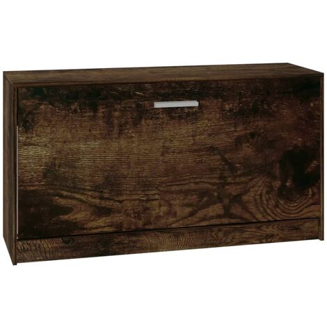 Shoe Bench Smoked Oak 80x24x45 cm Engineered Wood vidaXL (1/5)