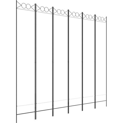 6-Panel Room Divider White 240x220 cm Fabric vidaXL