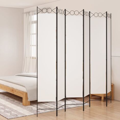 6-Panel Room Divider White 240x220 cm Fabric vidaXL