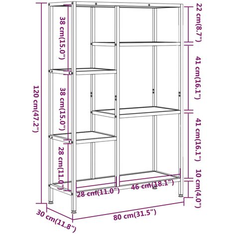 Book Shelf 80x30x120 cm Steel and Engineered Wood vidaXL