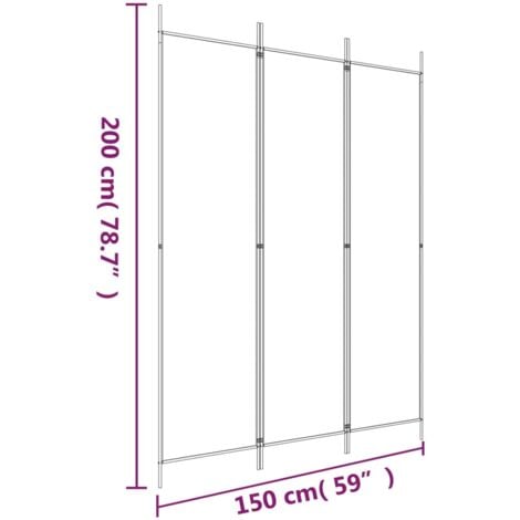 3-Panel Room Divider Anthracite 150x200 cm Fabric vidaXL