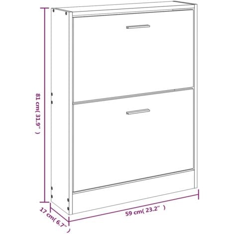 Shoe Cabinet White X X Cm Engineered Wood Vidaxl