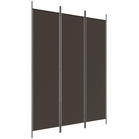 3-Panel Room Divider Brown 150x200 cm Fabric vidaXL
