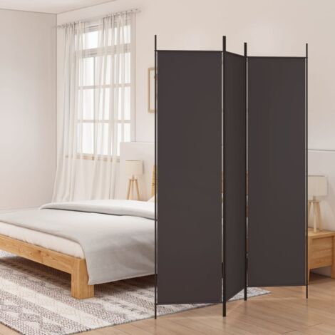 3-Panel Room Divider Brown 150x200 cm Fabric vidaXL