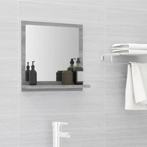 Bathroom Mirror Grey Sonoma 40x10.5x37 cm Engineered Wood vidaXL