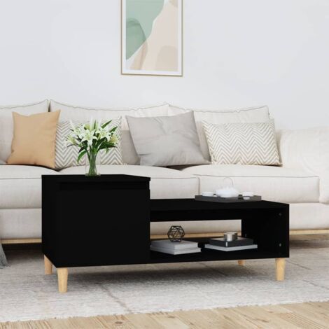 Coffee Table Black 100x50x45 cm Engineered Wood vidaXL (1/5)