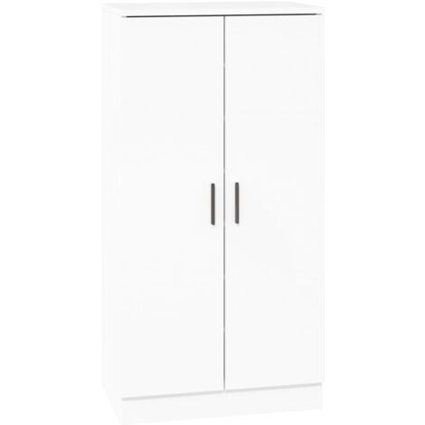 Shoe Cabinet High Gloss White 55x35x108 cm Engineered Wood vidaXL