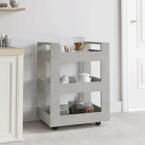 Kitchen Trolley Concrete Grey 60x45x80 cm Engineered Wood vidaXL