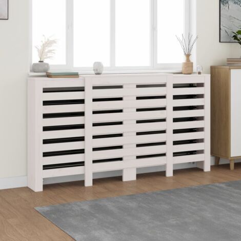 Radiator Cover White 210x21x85 cm Solid Wood Pine vidaXL