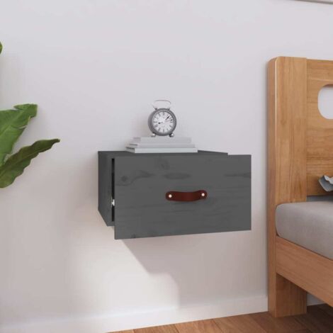 Wall-mounted Bedside Cabinet Grey 40x29.5x22 cm vidaXL