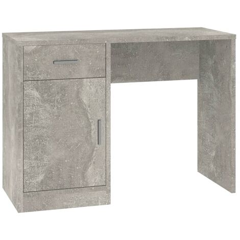 Desk with Drawer&Cabinet Concrete Grey 100x40x73 cm Engineered Wood vidaXL
