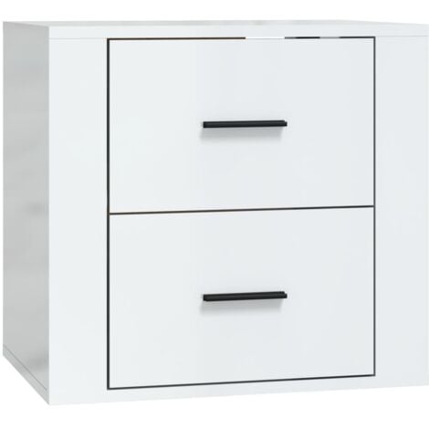 Wall-mounted Bedside Cabinet High Gloss White 50x36x47 cm vidaXL