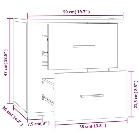 Wall-mounted Bedside Cabinet High Gloss White 50x36x47 cm vidaXL
