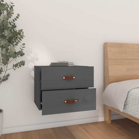 Wall-mounted Bedside Cabinet Grey 50x36x40 cm vidaXL