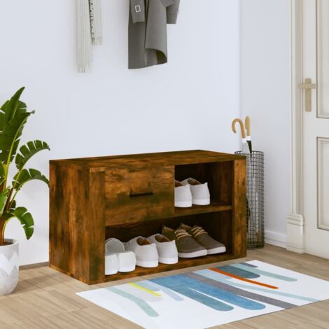 Shoe Cabinet Smoked Oak 80x35x45 cm Engineered Wood vidaXL (1/5)
