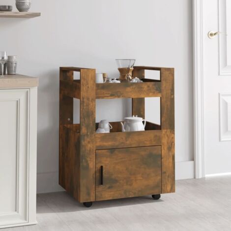 Kitchen Trolley Smoked Oak 60x45x80 cm Engineered Wood vidaXL
