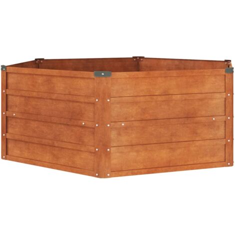 Garden Raised Bed Rusty 129x129x45 cm Corten Steel vidaXL