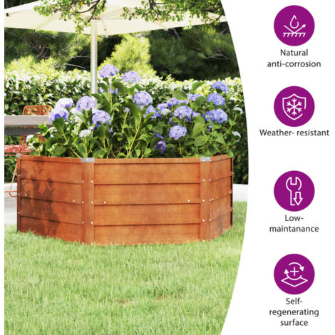 Garden Raised Bed Rusty 129x129x45 cm Corten Steel vidaXL