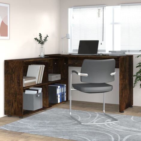 Corner Desk Smoked Oak Engineered Wood ...