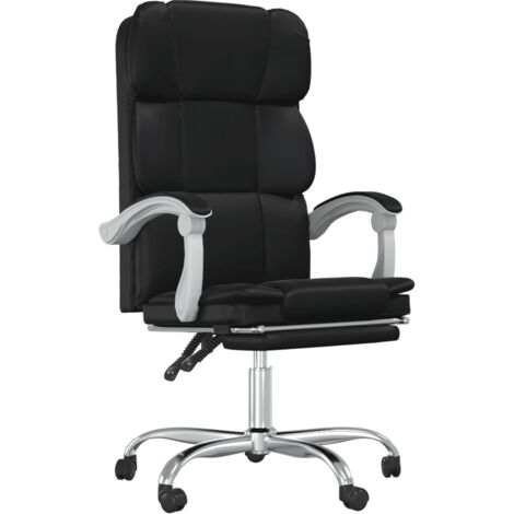Reclining Office Chair Black Faux Leather vidaXL (1/5)