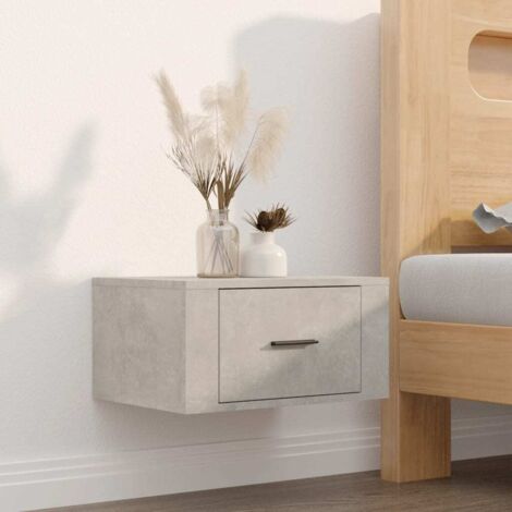 Wall-mounted Bedside Cabinet Concrete Grey 50x36x25 cm vidaXL